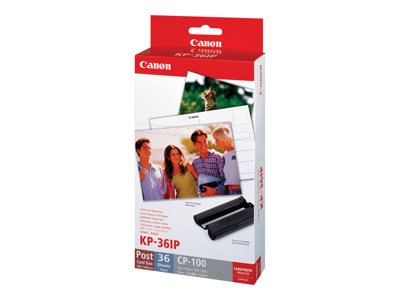 Canon Pack encre + Papier <br>KP36IP- Contient encre couleur et 36 feuilles au format carte postale