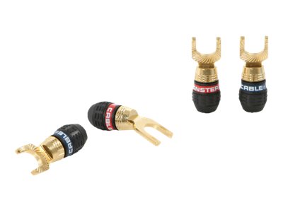 Monster Cable QuickLock MKII Gold Angled Spade Connectors QL GAS-H MKII