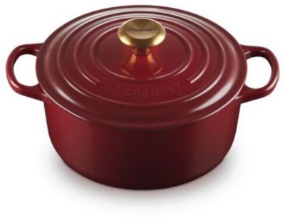 LE CREUSET 28 cm Rhône Bouton Doré