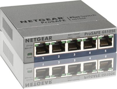NETGEAR GS105E Metal 5 Ports Gbps +Interface web