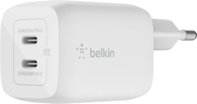 BELKIN USB C x2 65W GaN PPS Blanc