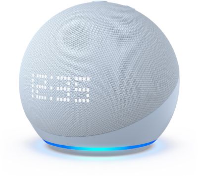 AMAZON Echo Dot 5 avec Horloge Bleu gris