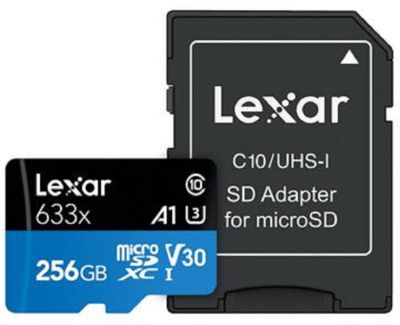 LEXAR 256Go High Performance 633x + adaptateur