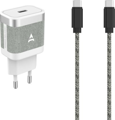 ADEQWAT Chargeur secteur 30W+ Cable USB C/C