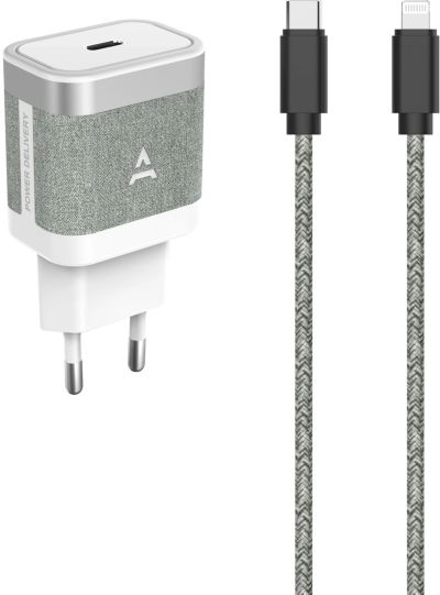 ADEQWAT 30W USB C + cable USB C/Lightning 1M