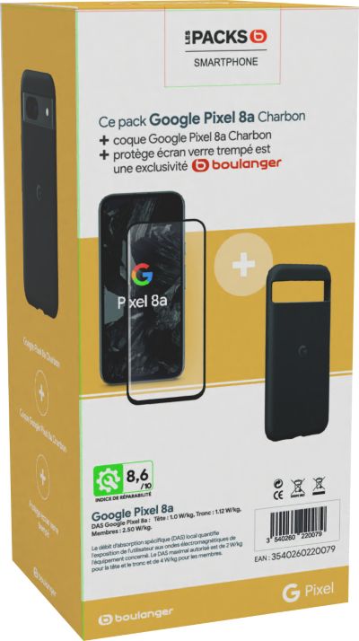 GOOGLE Pack Pixel 8a + Cover + Verre trempé