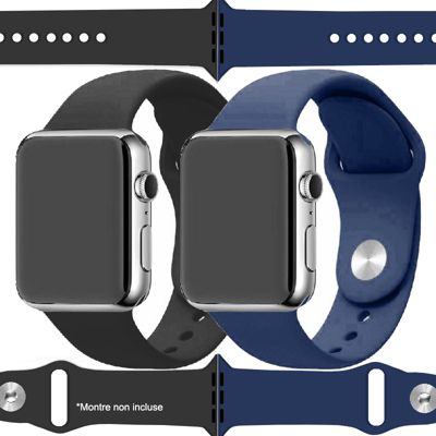 IBROZ Apple Watch SoftTouch 40/41mm noir+bleu