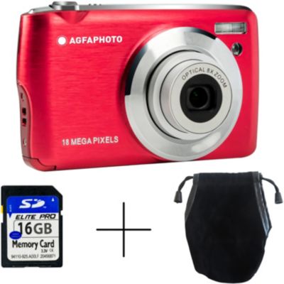AGFAPHOTO DC8200 Rouge Pack Etui + Carte SD 16GB