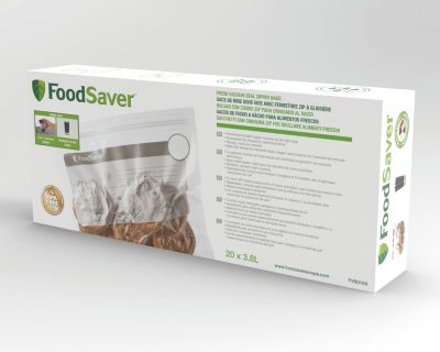 FOOD SAVER FVB016X01 lot 20 sacs avec Zip 3.79L