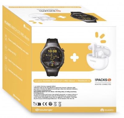 HUAWEI Pack Watch GT5Pro 46mm Noir +Buds Blancs