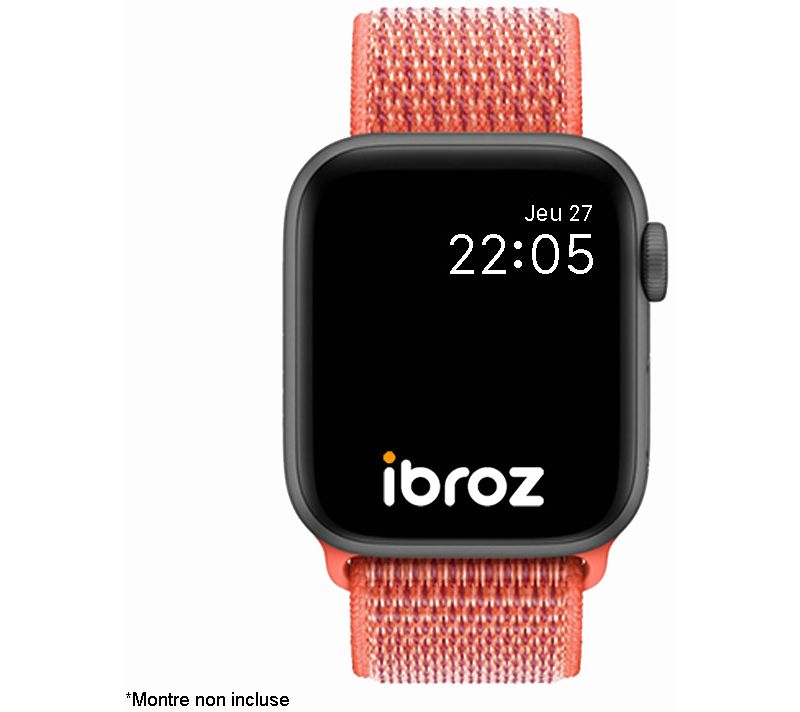 Bracelet IBROZ Apple Watch Cuir Loop 38/40/41mm noir