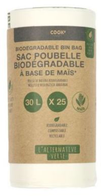 Sac poubelle COOK CONCEPT biodegrable 30l x25