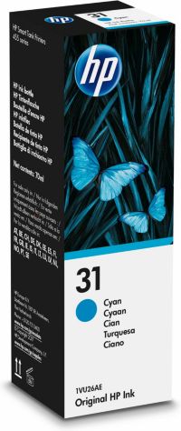 Cartouche d'encre HP Bouteille d'Encre Originale 31 Cyan - M0B51AE