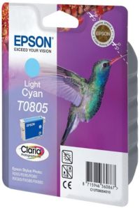 Cartouche d'encre EPSON Originale T0805 Cyan Clair Série Colibri - C13T08054010