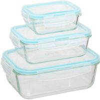 Boîte hermétique FIVE 3 pcs en verre Clipeat