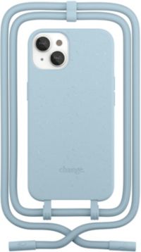 Etui avec cordon WOODCESSORIES iPhone 13 Tour de cou bleu