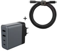 Chargeur secteur ADEQWAT 100W GaN 2 USB-A + 2 USB-C