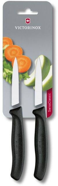 Couteau d'office VICTORINOX 8CM NOIR x 2