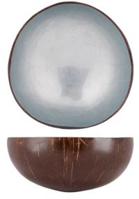 Bol NOYA coco feuille gris bleu metallique