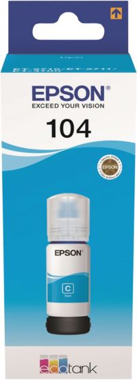 Cartouche d'encre EPSON Bouteille d'Encre Ecotank 104 Cyan - C13T00P240