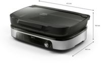 Plancha électrique PHILIPS HD6212/90 couvercle verre à poser, 50x25 cm