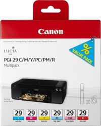 Cartouche d'encre CANON Pack Multipack 6 Originales PGI-29 Couleurs (Photo) - 4872B001