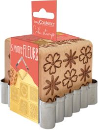 Set d'ustensiles de cuisine SCRAPCOOKING à biscuit forme fleur + découpoir