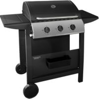 Barbecue gaz LISTO BGZ L1 noir 3 brûleurs sur chariot, 51x34 cm