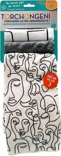 Torchon BEST OF TV Lot de 3 Genio visages