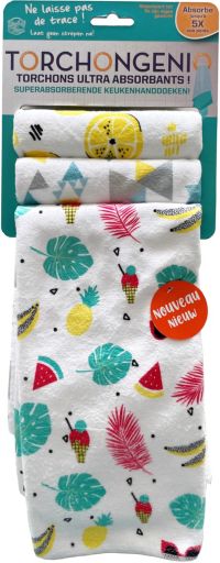 Torchon BEST OF TV Lot de 3 Genio motifs