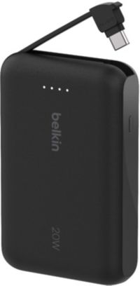 Batterie externe BELKIN 10000 mAh avec cable USB-C intégre noir