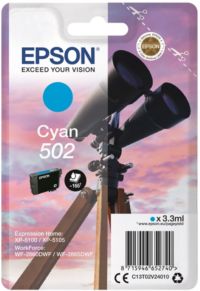 Cartouche d'encre EPSON Originale 502 Cyan Série Jumelles - C13T02W24010