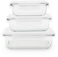 Boîte hermétique PEBBLY rectangulaire en verre lot de 3