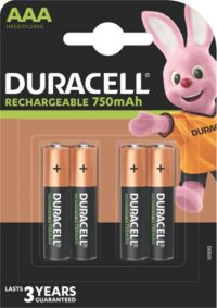 Pile rechargeable DURACELL AAA/LR03 PLUS POWER 750 mAh, x4