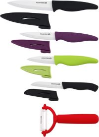 Set ESSENTIELB 4 couteaux + 1 éplucheur lame céramique
