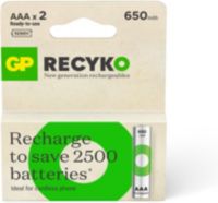 Pile rechargeable GP AAA ReCyckO 650 mAh lot de 2