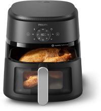 Airfryer PHILIPS NA231/00 Friteuse sans huile avec fenêtre de cuisson Noir/Argent, Série 2000 6.2L