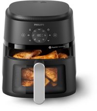 Airfryer PHILIPS NA221/00 Friteuse sans huile avec fenêtre de cuisson Noir/Argent, Série 2000 4.2L