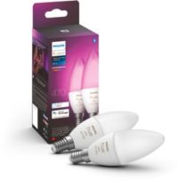 Ampoule LED connectée PHILIPS HUE W&C E14 4W x2
