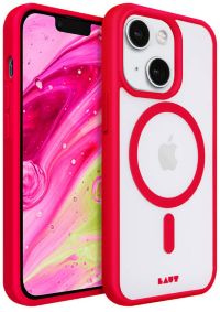 Coque LAUT iPhone 14 MagSafe transparent/Rouge