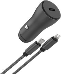 Chargeur allume cigare ADEQWAT USB-C 30W + Câble lightning 1M Noir
