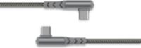 Câble USB FORCE POWER 60W USB-C/ 2 USB-C 2m coudé gris renforc