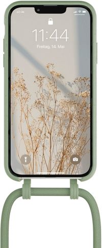 Coque avec cordon WOODCESSORIES iPhone 14 Tour de cou Taupe