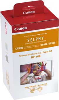 Kit papier + encre CANON RP-108N Selphy 108 feuilles 10x15
