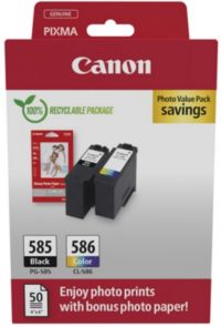 Cartouche d'encre CANON Pack de 2 Originales PG-585/CL-586 Noir et Couleur - 4106C004