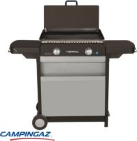 Plancha gaz CAMPINGAZ BLUE FLAME EXLD 2 brûleurs sur chariot, 60x40 cm