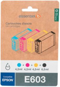 Cartouche d'encre ESSENTIELB Pack Compatible E603 (Noir + 3 Couleurs)