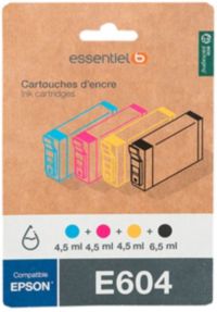 Cartouche d'encre ESSENTIELB Pack Compatible E604 (Noir + 3 Couleurs)