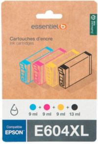 Cartouche d'encre ESSENTIELB Pack Compatible E604 XL (Noir + 3 Couleurs Haute Capacité)