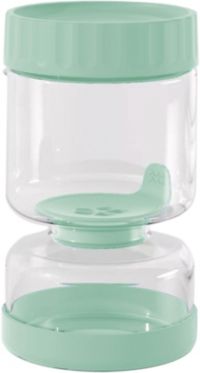 Bocal PEBBLY Verre 900 ml 2 compartiments Vert Sauge cornichons